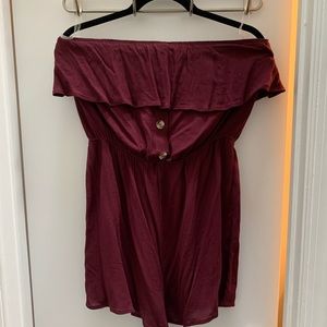 Medium Burgandy Romper